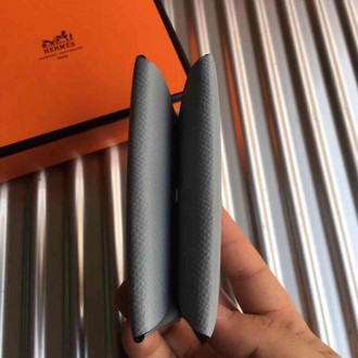 Hermes Blue Lin Epsom Calvi Card Holder
