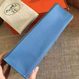 Hermes Blue Paradise Kelly Pochette Epsom Handmade Bag