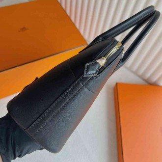 Hermes Bolide 1923 27 Handmade Bag in Black Swift Calfskin