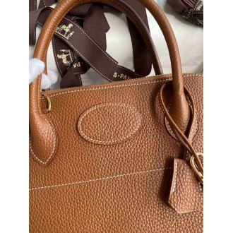 Hermes Bolide 1923 31 Handmade Bag in Gold Clemence Leather