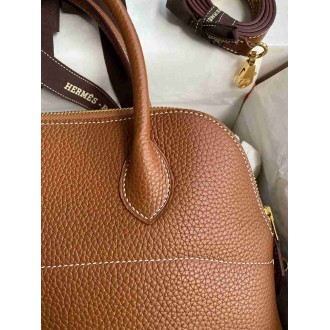 Hermes Bolide 1923 31 Handmade Bag in Gold Clemence Leather