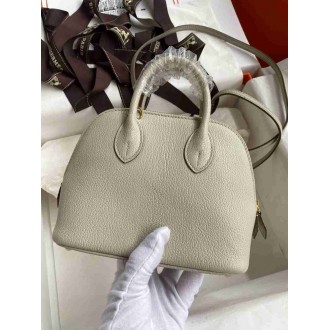 Hermes Bolide 1923 Mini Handmade Bag In Pearl Grey Chevre Mysore Leather