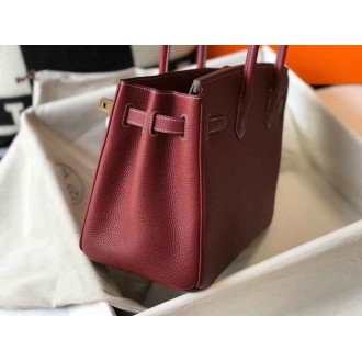 Hermes Bordeaux Clemence Birkin 30cm Bag