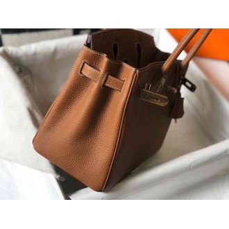 Hermes Brown Clemence Birkin 30cm Bag
