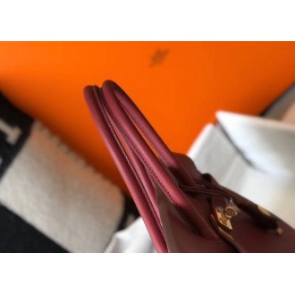 Hermes Bordeaux Clemence Birkin 35cm Bag