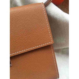 Hermes Brown Clic 16 Wallet With Strap