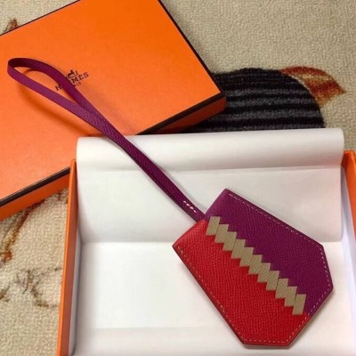 Hermes Clochette Cles Grand Tressage Charm In Red Purple