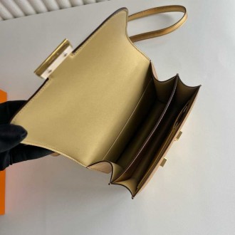 Hermes Constance 1-18 Mirror Bag in Dore Metallic Chevre Mysore Leather