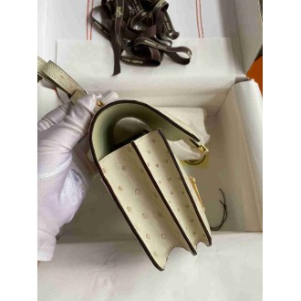 Hermes Constance 18 Handmade Bag In Parchemin Ostrich Leather