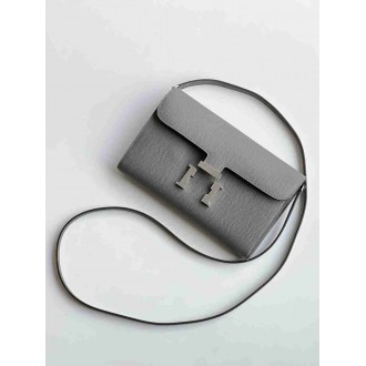 Hermes Constance To Go Wallet in Gris Meyer Epsom Calfskin