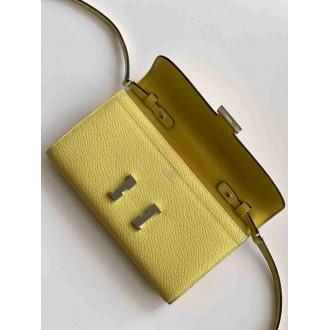 Hermes Constance To Go Wallet in Jaune Poussin Epsom Calfskin