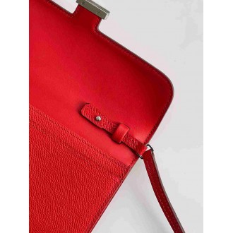 Hermes Constance To Go Wallet in Red Epsom Calfskin