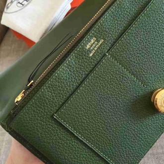 Hermes Dark Green Dogon Duo Combined Wallet