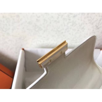 Hermes Epsom Constance 24cm White Handmade Bag