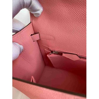 Hermes Epsom Kelly 25cm Sellier Handmade Rose Confetti Bag