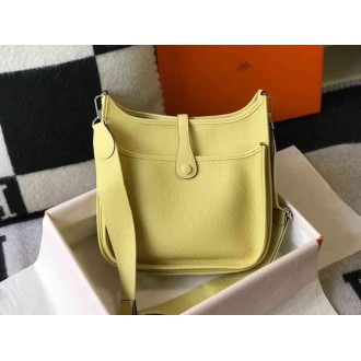 Hermes Evelyne III 29 Bag In Jaune Poussin Clemence Leather