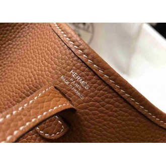 Hermes Evelyne III TPM Bag In Gold Clemence Leather