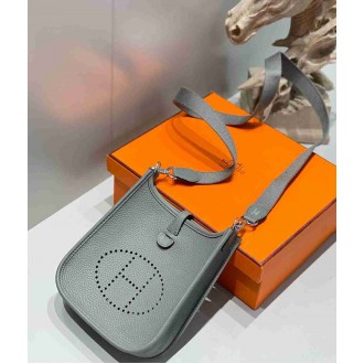 Hermes Evelyne III TPM Bag In Gris Meyer Clemence Leather