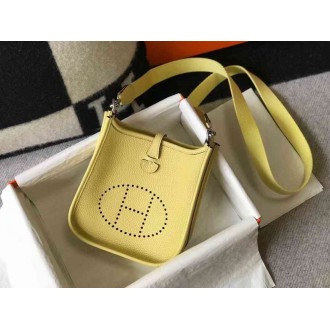 Hermes Evelyne III TPM Bag In Jaune Poussin Clemence Leather