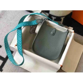Hermes Evelyne III TPM Bag In Vert Amande Clemence Leather