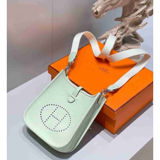 Hermes Evelyne III TPM Bag In Vert Fizz Clemence Leather