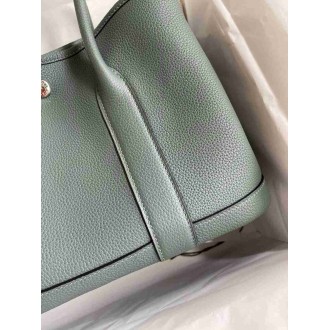 Hermes Garden Party 30 Handmade Bag in Vert Amande Clemence Leather
