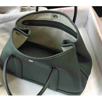 Hermes Garden Party 36 Bag In Vert Amande Clemence Leather