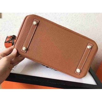 Hermes Gold Birkin 30cm Clemence Handmade Bag