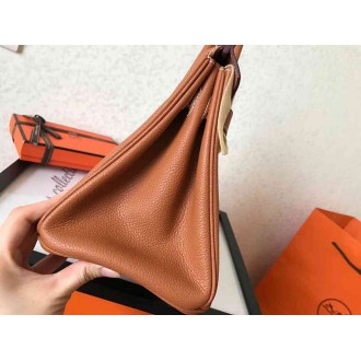 Hermes Gold Birkin 30cm Clemence Handmade Bag