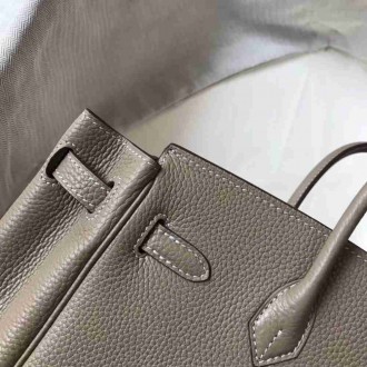 Hermes Grey Clemence Birkin 30cm Bag
