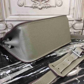 Hermes Grey Clemence Jypsiere 28cm Bag