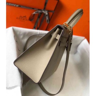 Hermes Grey Epsom Kelly 32cm Sellier Bag