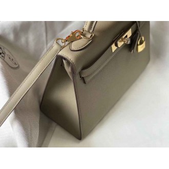 Hermes Grey Epsom Kelly 32cm Sellier Bag