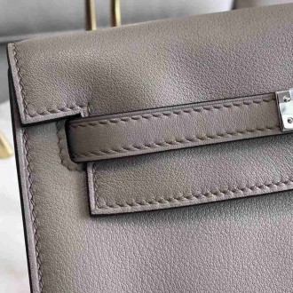 Hermes Grey Swift Kelly Danse Bag