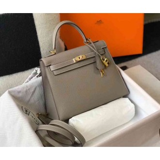 Hermes Gris Asphalt Epsom Kelly 25cm Sellier Bag GHW