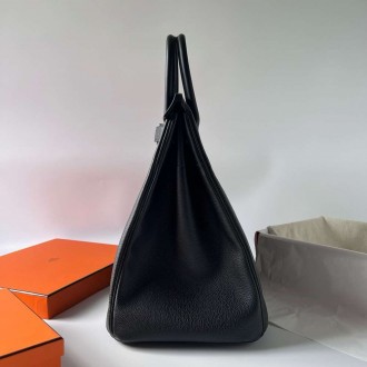 Hermes HAC Birkin 40 Handmade Bag in Black Clemence Leather