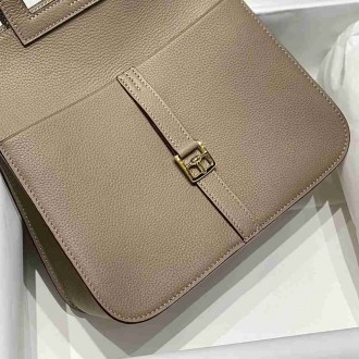 Hermes Halzan 25 Bag in Gris Asphalt Clemence Leather