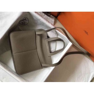 Hermes Halzan Bag In Grey Clemence Leather
