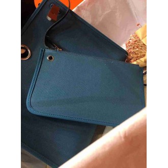 Hermes Herbag Zip 31cm Bag In Black And Blue
