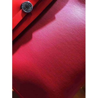 Hermes Herbag Zip 31cm Bag In Red Toile And Leather