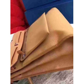 Hermes Herbag Zip PM 31cm Bag In Caramel Canvas