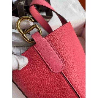 Hermes In The Loop 18 Handmade Bag in Rose Lipstick Clemence Leatherther