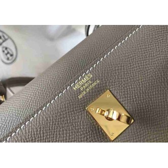 Hermes Kelly 25cm Sellier Bag In Taupe Epsom Leather
