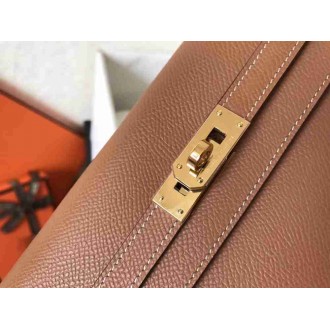 Hermes Kelly Classic Long Wallet In Brown Epsom Leather