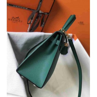 Hermes Kelly 25cm Sellier Bag In Malachite Epsom Leather