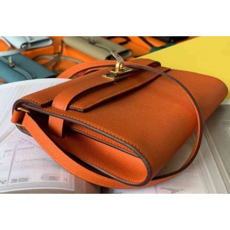 Hermes Kelly Classique To Go Wallet In Orange Epsom Calfskin