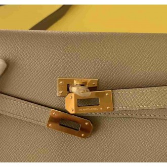 Hermes Kelly Classique To Go Wallet In Tourterelle Epsom Calfskin