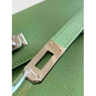 Hermes Kelly Classique To Go Wallet In Vert Criquet Epsom Calfskin