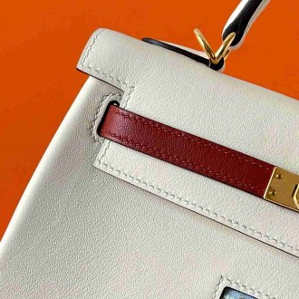Hermes Kelly Colormatic 25 Handmade Bag in Nata Swifit Leather