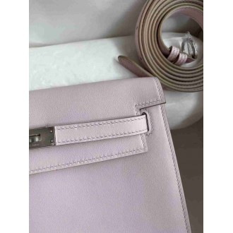 Hermes Kelly Danse II Bag In Mauve Pale Evercolor Calfskin